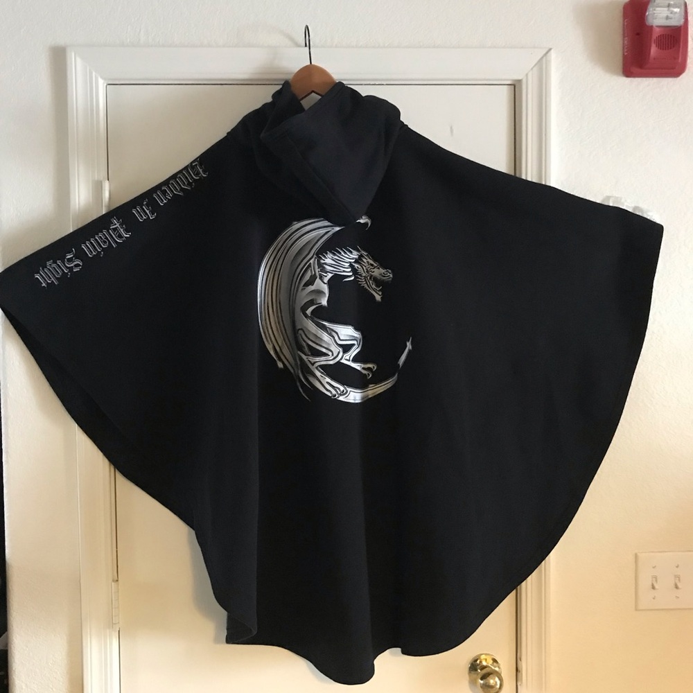 Cloak CLOAK Rare Limited Edition Mythical Dragon Hooded Poncho Warm Cape Unisex